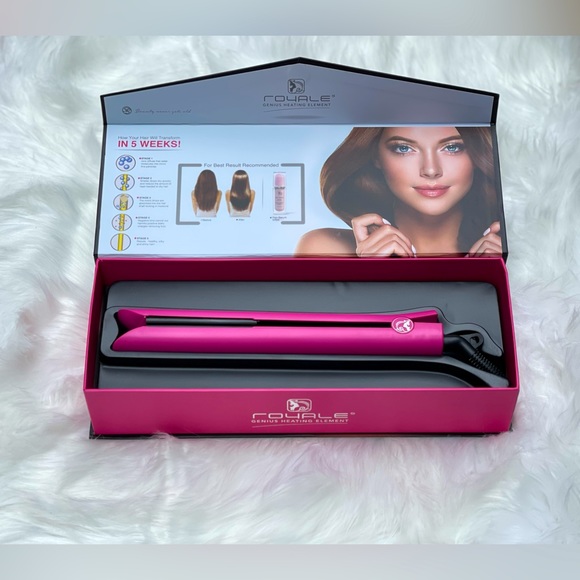 LAST 1‼️Royale Hair Straightener Royale Ceramic Flat iron Platinum genius PINK - Picture 2 of 6